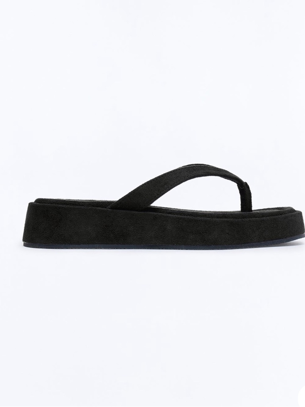 Women's Black Platform Flip Flop Sandals - Picture 2 of 2